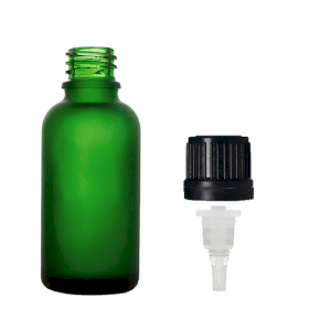88x Bottiglie in Vetro Verde Satinato da 50ml con Tappi Contagocce