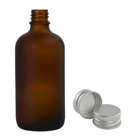 70x Bottiglie in Vetro Verde Satinato da 100ml con Tappi Alluminio