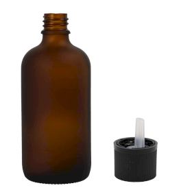 70x Bottiglie in Vetro Verde Satinato da 100ml con Tappi Sicurezza Bambini