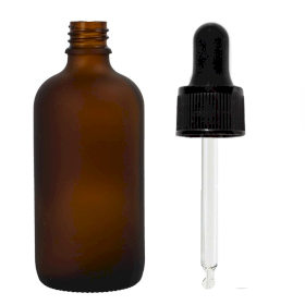70x Bottiglie in Vetro Verde Satinato da 100ml con Pipette Nere