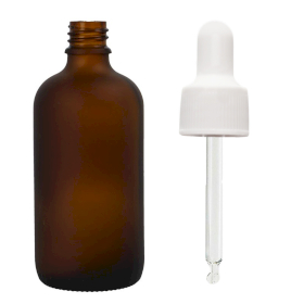 70x Bottiglie in Vetro Verde Satinato da 100ml con Pipette Bianche