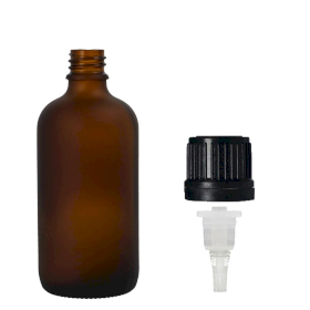 88x Bottiglie in Vetro Ambrato Satinato da 50ml con Tappi Contagocce