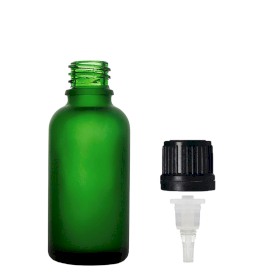 110x Bottiglie in Vetro Verde Satinato da 30ml con Tappi Contagocce