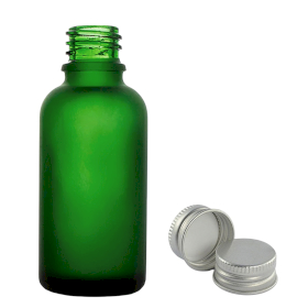 70x Bottiglie in Vetro Verde Satinato da 100ml con Tappi Alluminio
