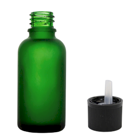 70x Bottiglie in Vetro Verde Satinato da 100ml con Tappi Contagocce