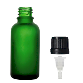 70x Bottiglie in Vetro Verde Satinato da 100ml con Tappi Sicurezza Bambini