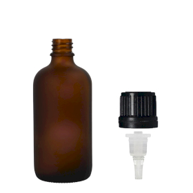 110x Bottiglie in Vetro Ambrato Satinato da 30ml con Tappi Contagocce