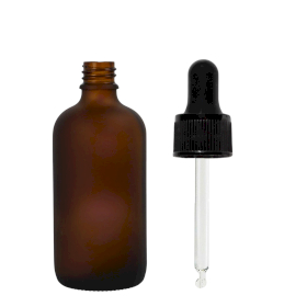 110x Bottiglie in Vetro Ambrato Satinato da 30ml con Pipette Nere