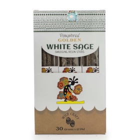 12x 30g Resine su Bastoncino per Smudging Golden - Salvia Bianca