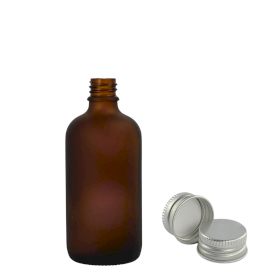 192x Bottiglie in Vetro Ambrato Satinato da 10ml con Tappi Alluminio