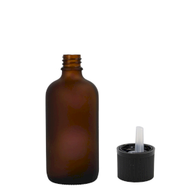 192x Bottiglie in Vetro Ambrato Satinato da 10ml con Tappi Sicurezza Bambini