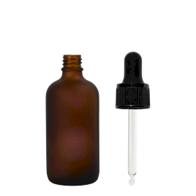 192x Bottiglie in Vetro Ambrato Satinato da 10ml con Pipette Nere