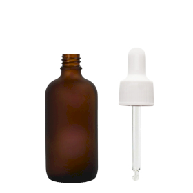 192x Bottiglie in Vetro Ambrato Satinato da 10ml con Pipette Bianche