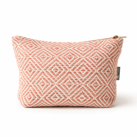 3x Beauty Case Nomad Sari in Jacquard Indiano - Coral Maze