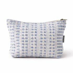 3x Beauty Case Nomad Sari in Jacquard Indiano - Indigo Echo