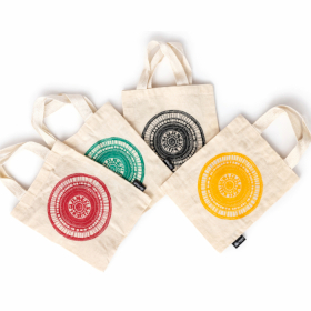 48x Mini Iconic Tote Bag Regalo - Urban Mandela - 4 Design 4oz (25x18 cm)