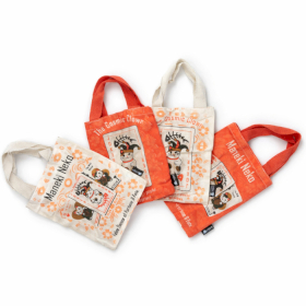 48x Mini Iconic Tote Bag Regalo - Maneki Neko - 4 Design 4oz (25x18 cm)