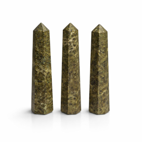 3x Obelisco a 6 Facce ( circa 11 cm) - Epidoto