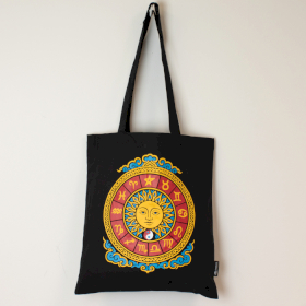 10x Iconic Tote Bag - Sole & Zodiaco - Nera 6oz (40x36 cm)