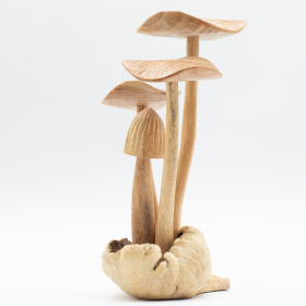 Scultura Artigianale in Legno Parasite - Quattro Funghi