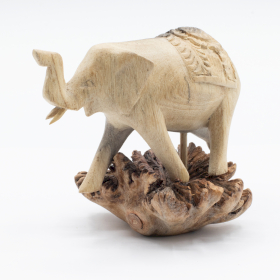 Scultura Artigianale in Legno Parasite - Elefante che Cammina