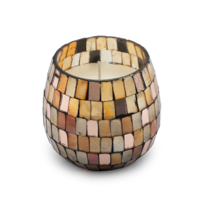 4x Candele in Barattolo di Vetro - Piccole - Amber Mosaic