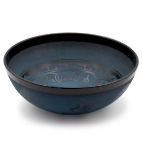 Campana Tibetana in Alluminio - Doppio Dorje - Blu (27 cm)