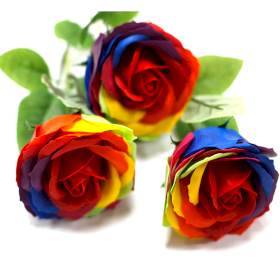 6x Set di fiori di sapone singoli - Arcobaleno