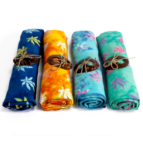 4x Sarongs con Stampe Floreali - Foglie Tropicale(4 Colori Assortiti)