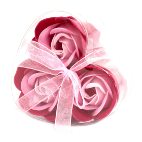 6x Set di 3 Fiori di Sapone - Rosa Rosa