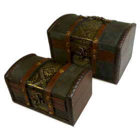 Box coloniali retro Sets di 2 - Metallici