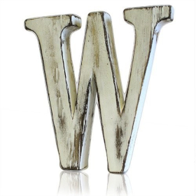 4x Shabby Chic Lettera - W (4)