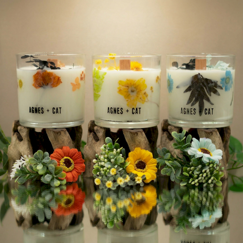 Candele Botaniche di Cera di Soia Agnes & Cat all'ingrosso B2B, ideale per i rivenditori