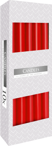 Candele Coniche Rosse Antigoccia, Non Profumate, Confezione Da 12, Lunga Combustione Per Candelabri E Decorazioni